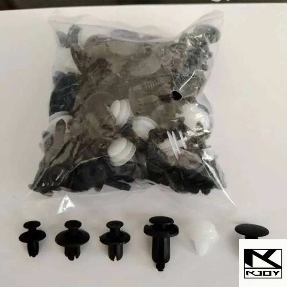 100-Pc Car Push Pin Rivet Clips – Bumper & Trim Fastener Kit