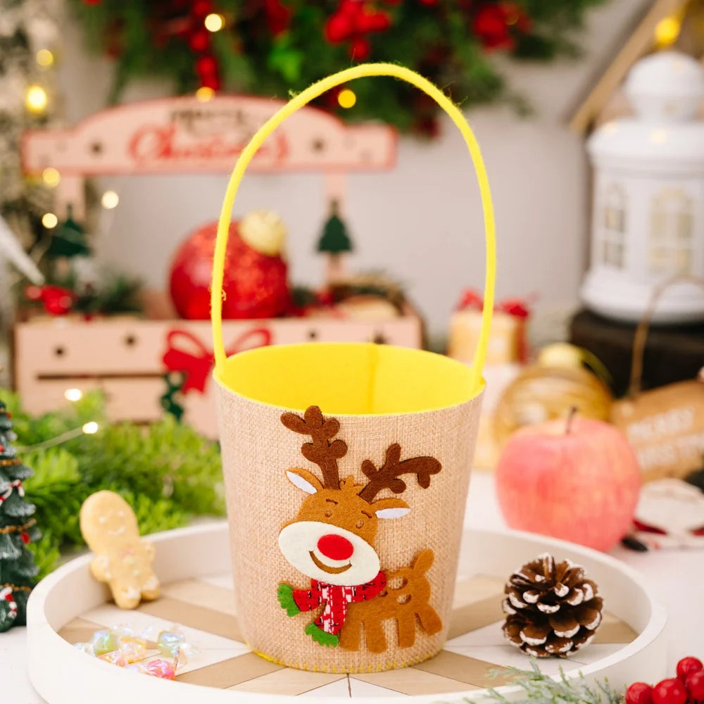 Santa Claus Christmas Gift Bag – Washable Reusable Candy Bag
