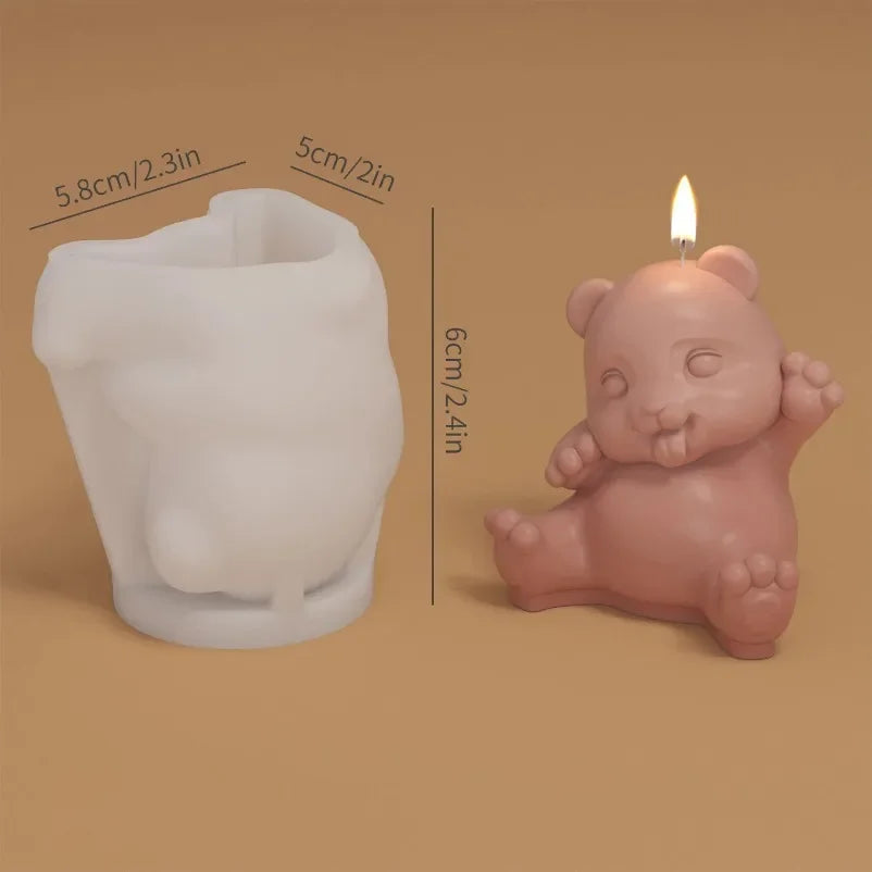 3D Panda Silicone Mold – Candle Soap Resin Chocolate DIY Craft