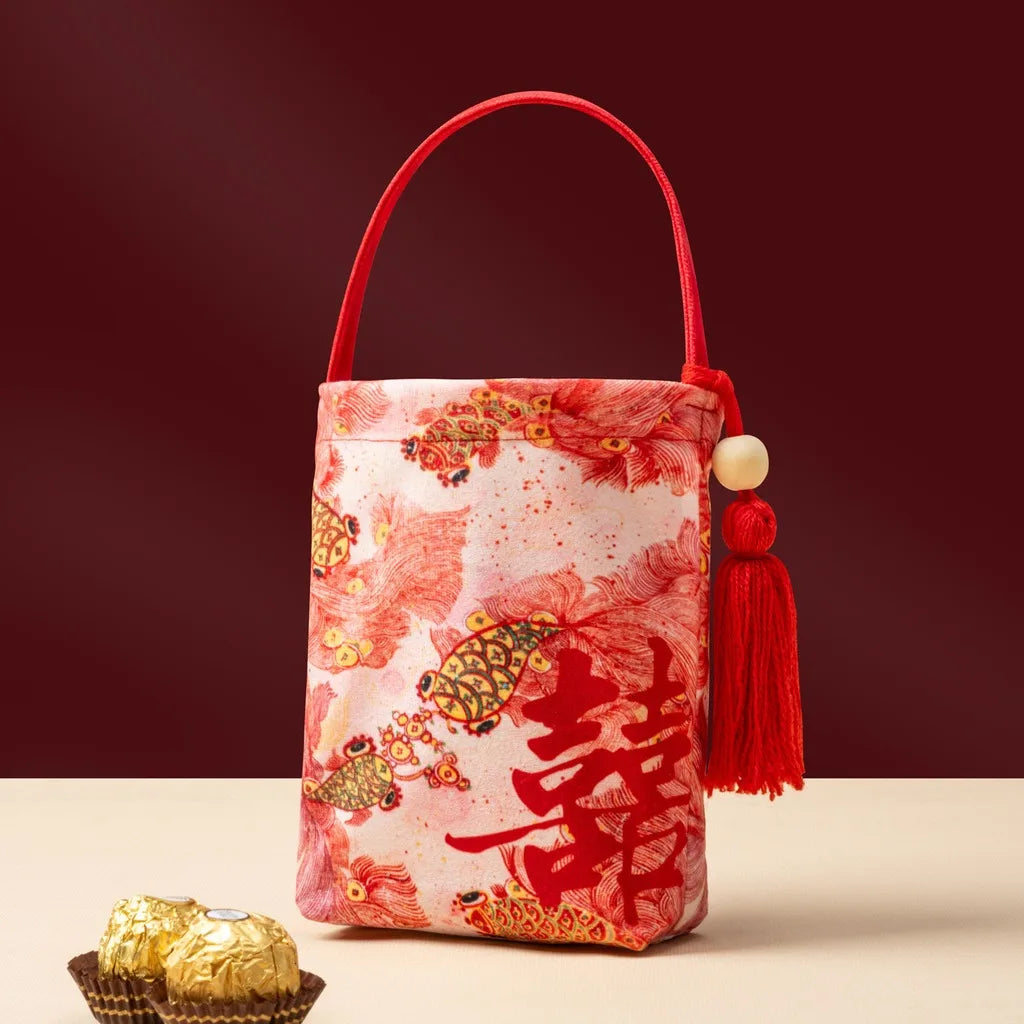 Chinese Velvet Candy Gift Pouch | Wedding & Party Favor Bag
