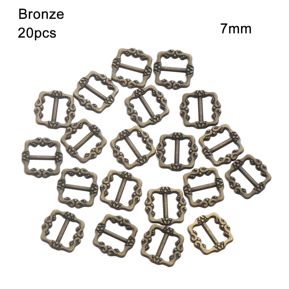 Mini Metal Tri-Glide Doll Buckles 20/40pcs – DIY Bag & Belt