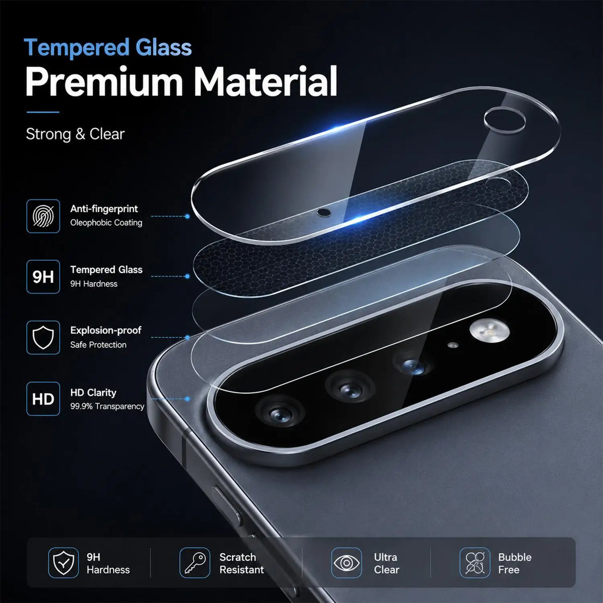 Google Pixel 11 Pro Fold Camera Lens Tempered Glass Protector