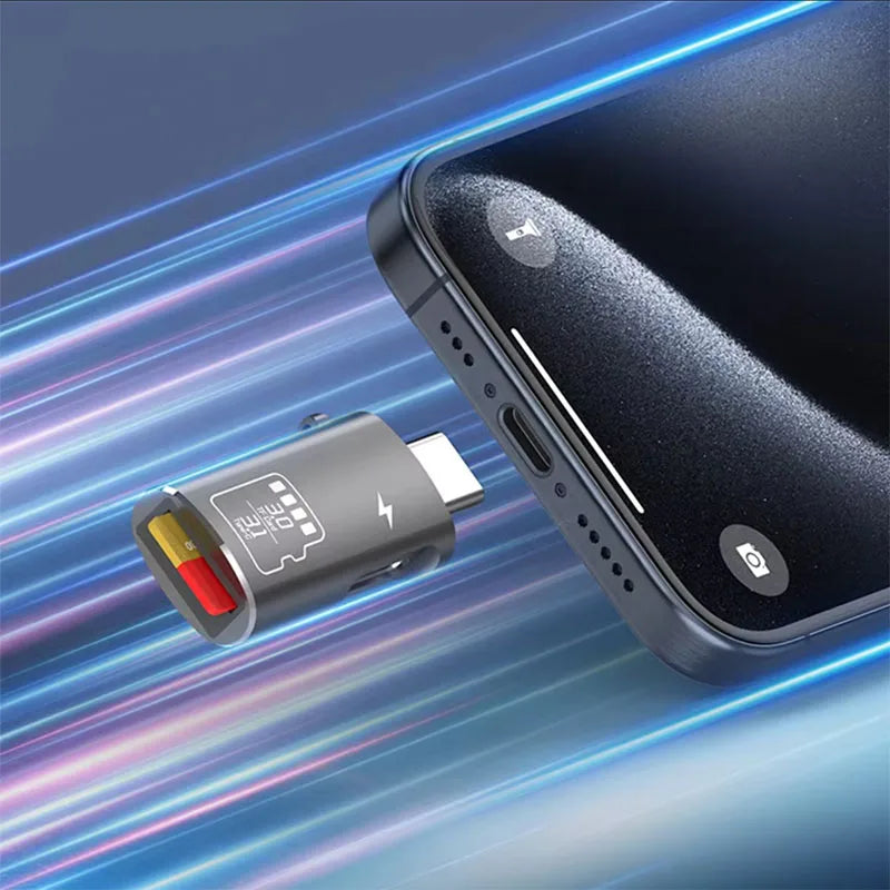 USB-C Micro SD TF Card Reader with PD Charging | 5Gbps 2TB