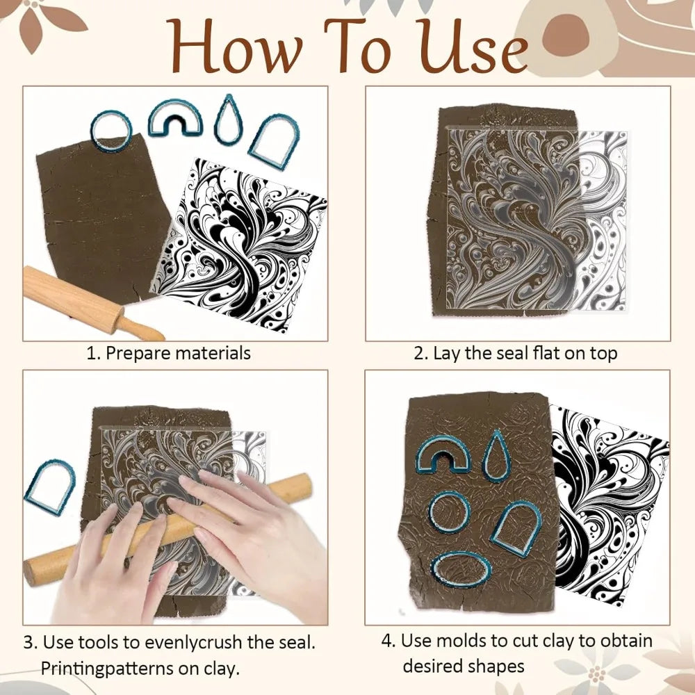 Polymer Clay Texture Sheet – Fumes & Water Flow Stamp Mat