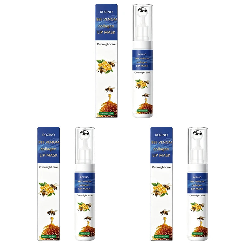 ROZINO Bee Venom Collagen Lip Mask | 360° Roll-On Plumper