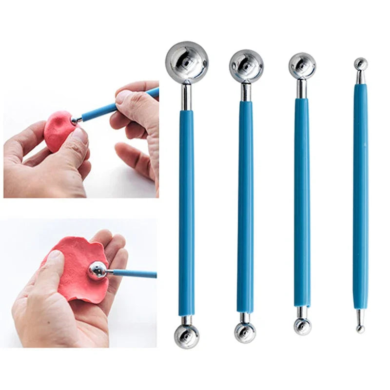 Stainless Steel Double-Ended Ball Clay Sculpting Tool Set
