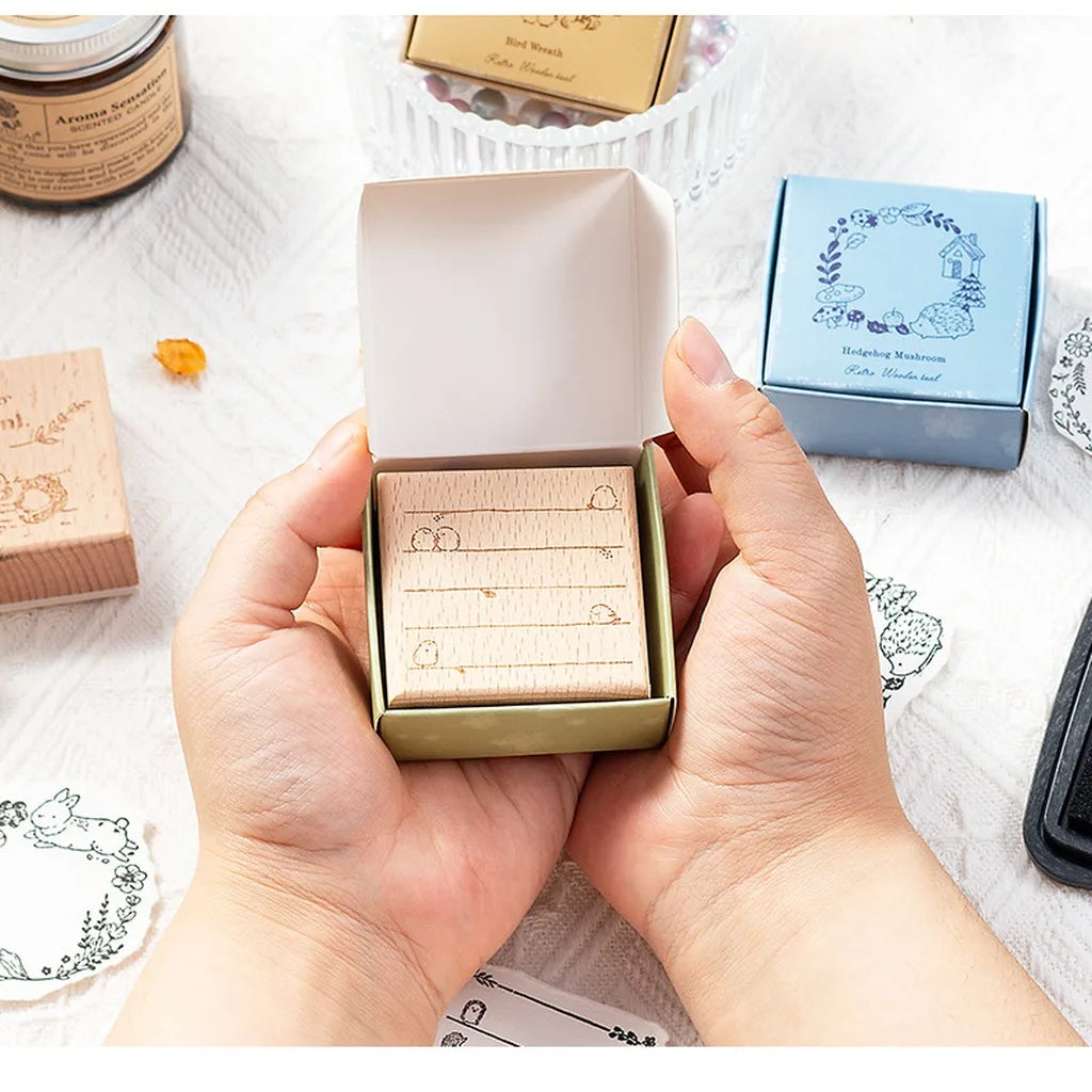 Retro Forest Wooden Rubber Stamp – DIY Scrapbooking & Cards