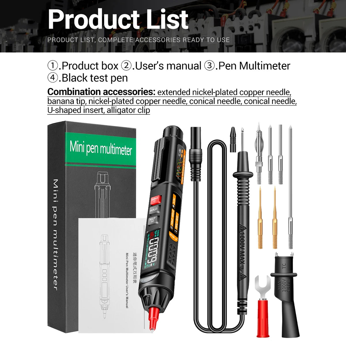 Professional Digital Pen Multimeter 6000 Counts Auto Range