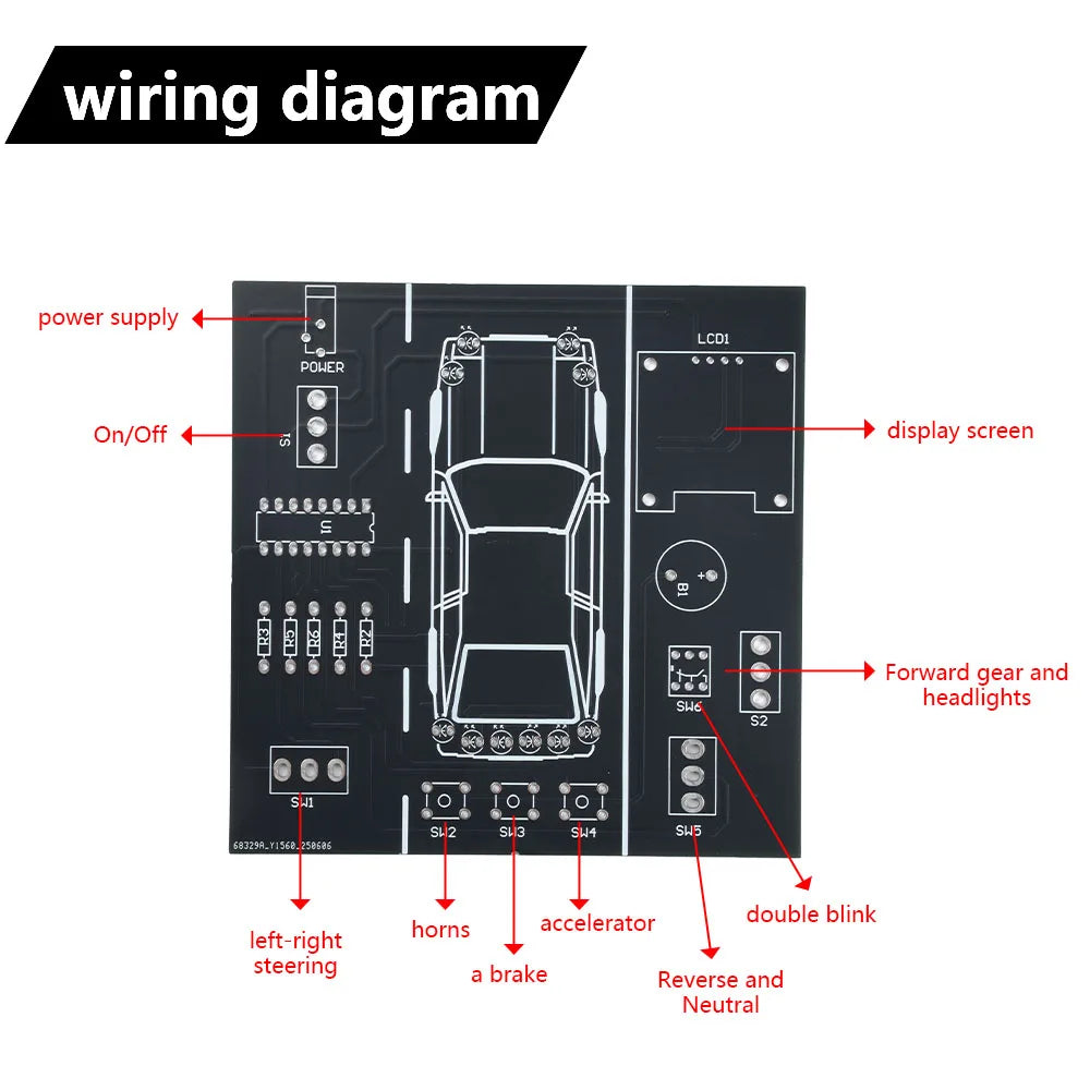 DC 5V Car Driving Simulator DIY Electronics Soldering Kit