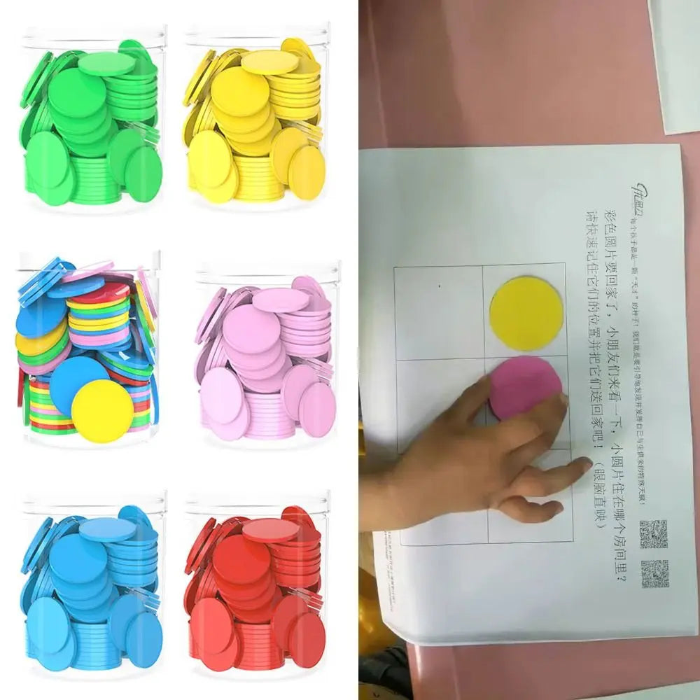 100pcs Colored Counting Chips – Math Teaching Tokens & Bingo