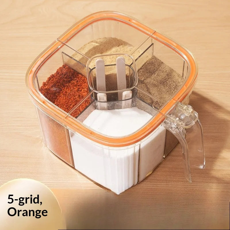 5-in-1 Multi-Grid Seasoning Box & Spice Storage Set
