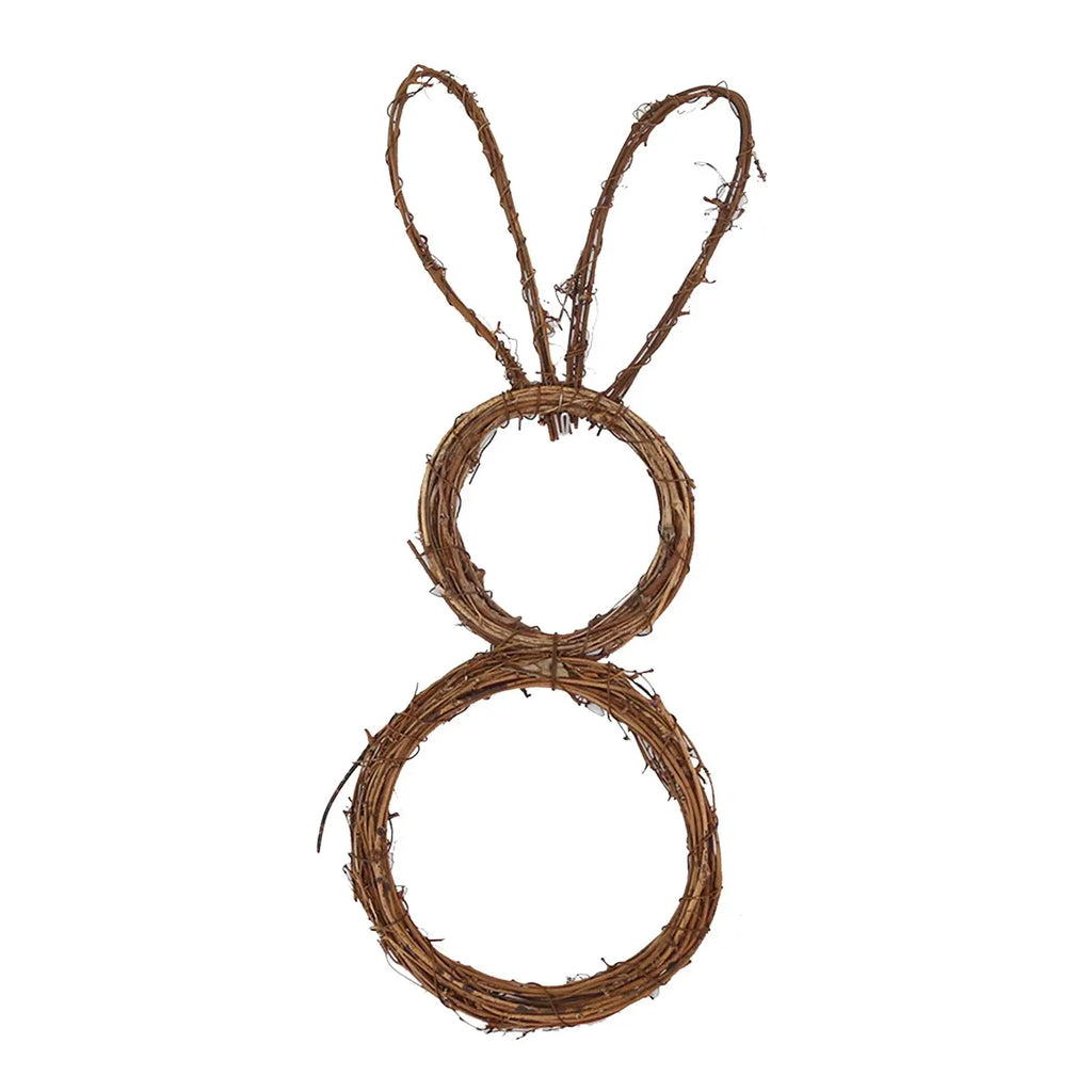 Easter Bunny Rattan Wreath – Foldable Spring Door Garland