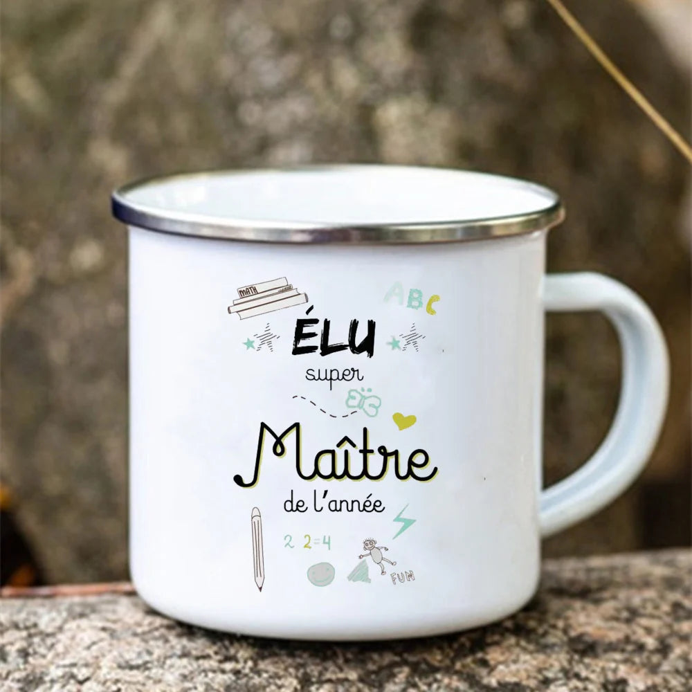 Thank You Super Teacher Enamel Mug | Unique Teacher Gift