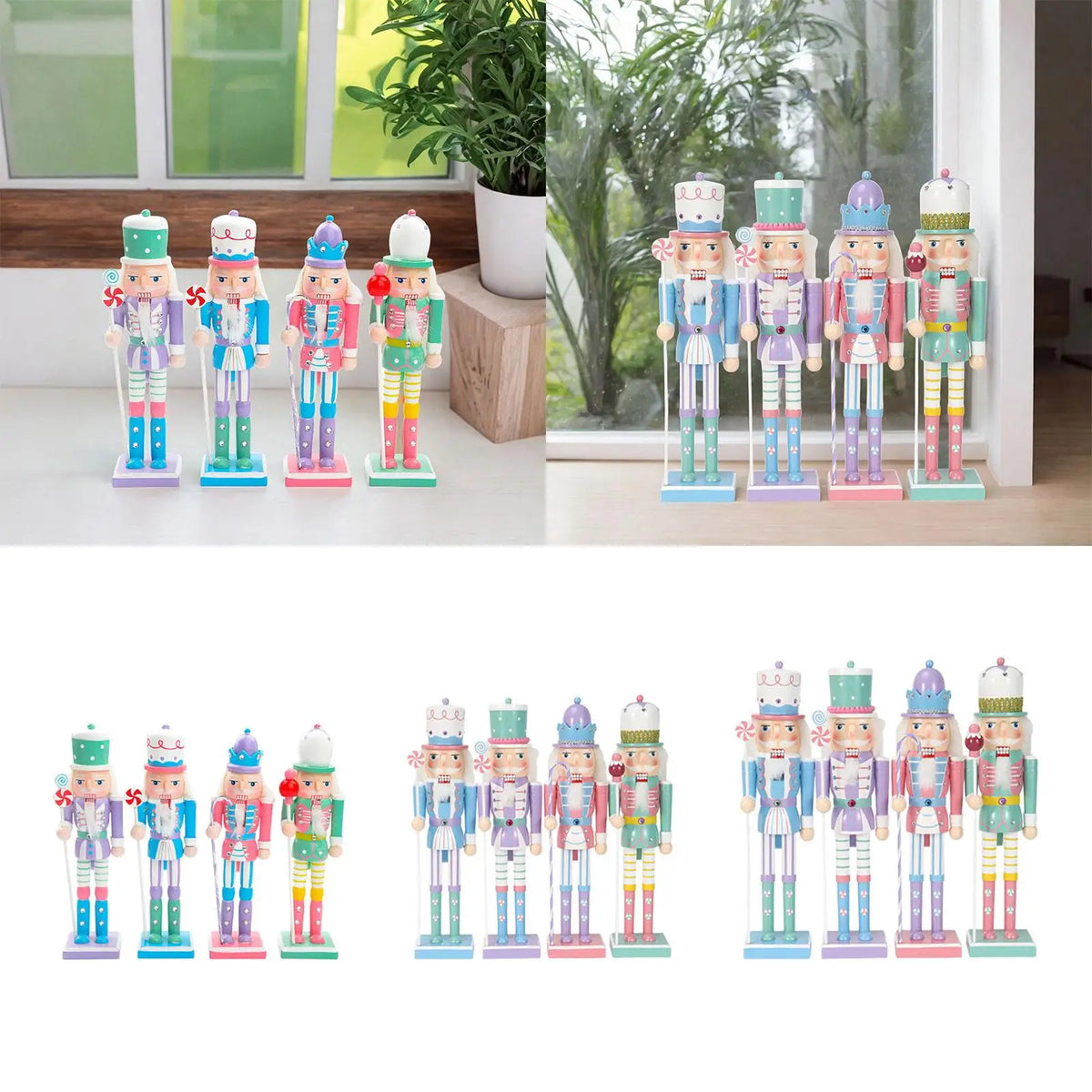 Christmas Wooden Nutcracker Figures Set of 4 | Holiday Décor