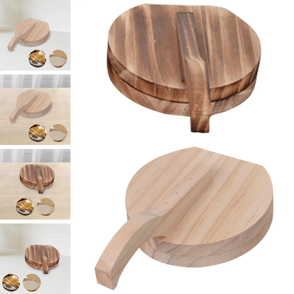 Wooden Dumpling Presser & Manual Tortilla Maker – 6.5"