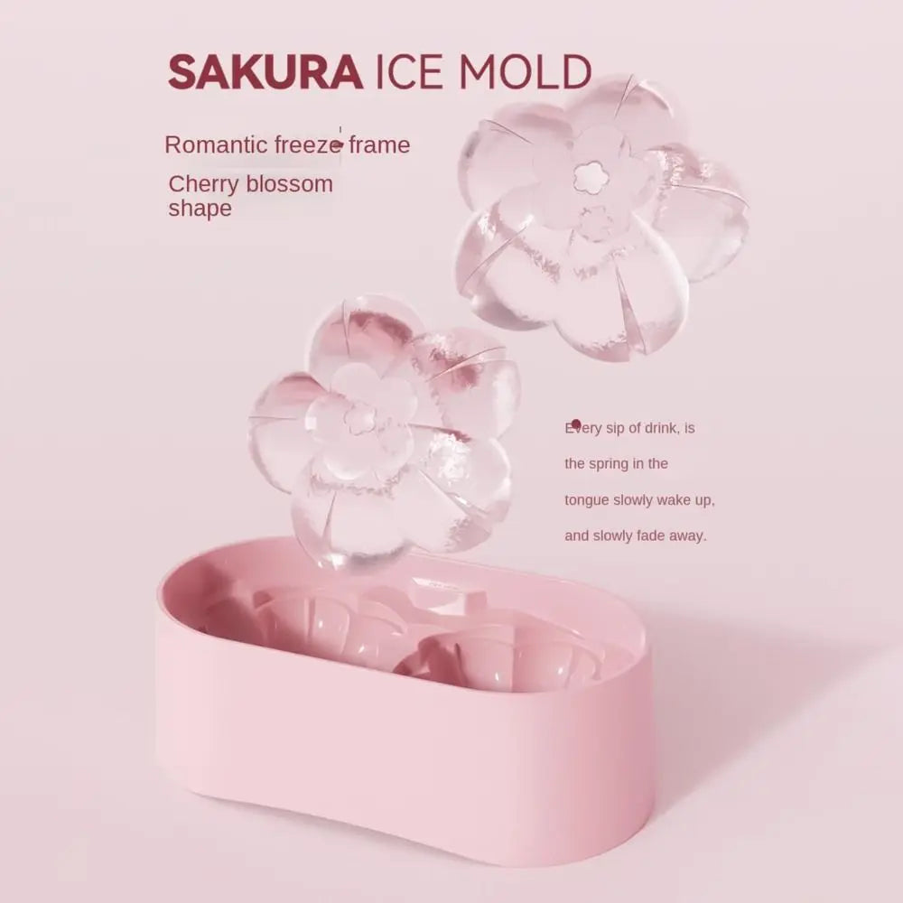3D Cherry Blossom Silicone Ice Mold – BPA-Free, Easy Release