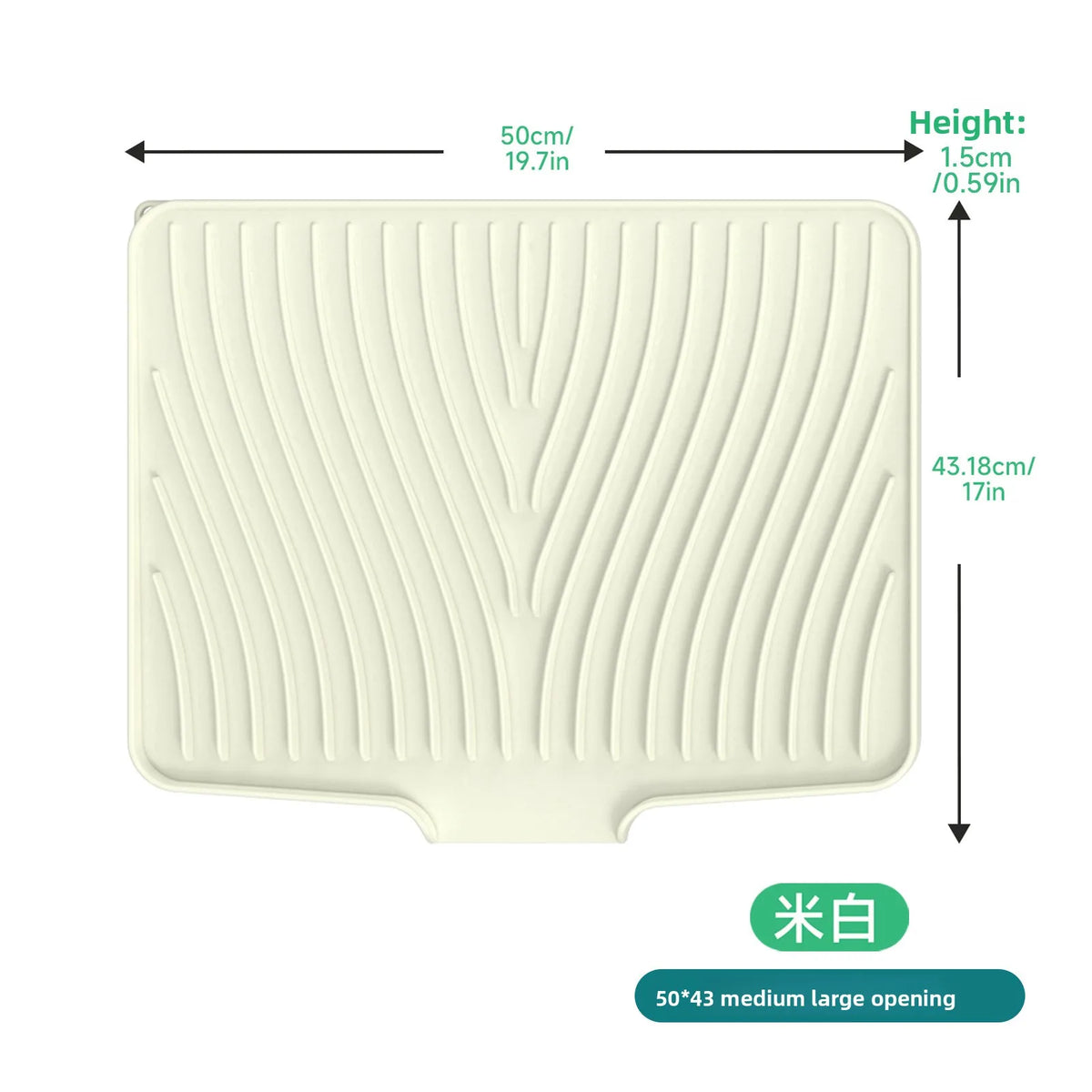 Silicone Dish Drying Mat – Food-Grade Sloped Drain Pad 40/50CM