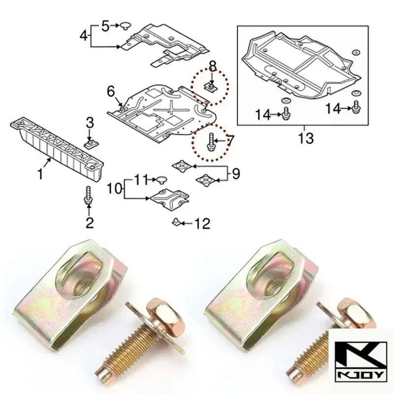 kkjoy M6 U-Nut Screw Fasteners for Fender & Bumper – 10/20 Pack