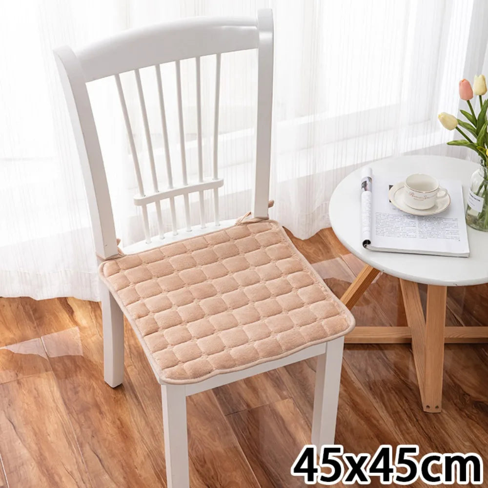 Soft Flannel Seat Cushion 45x45cm | Square Chair Pad