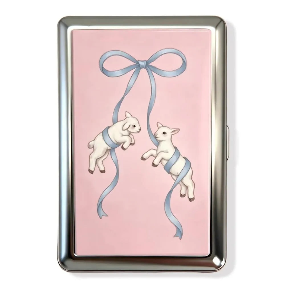 Vintage Metal Card Case – Flip-Open Compact Pocket Holder