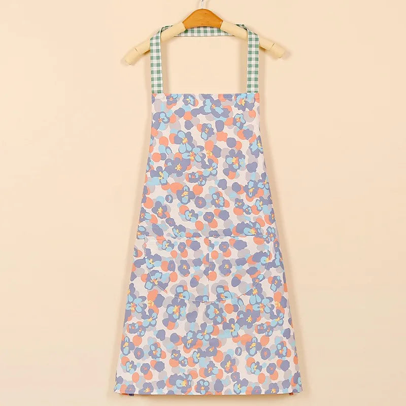 Floral Pure Cotton Kitchen Apron – Soft, Breathable Adult Bib