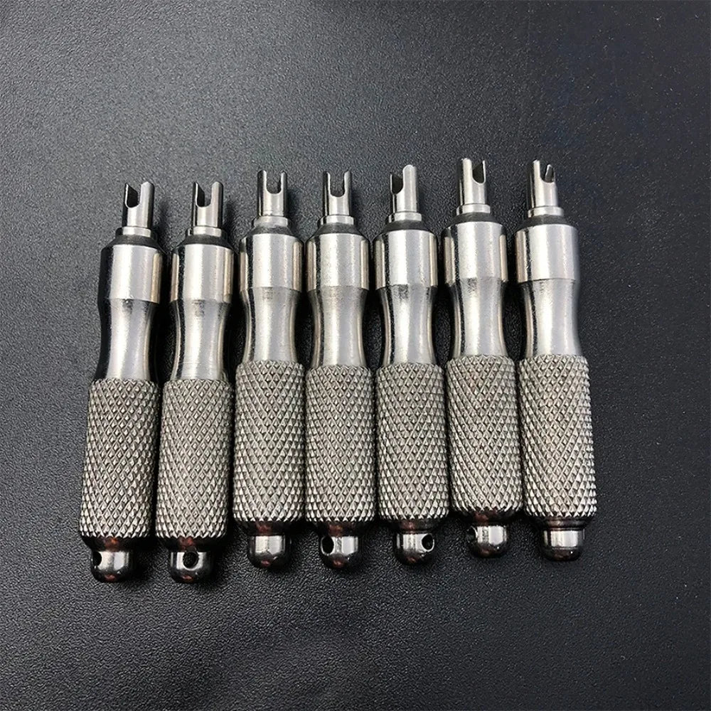 Stainless Steel Tire Valve Core Remover Tool & Key Ring