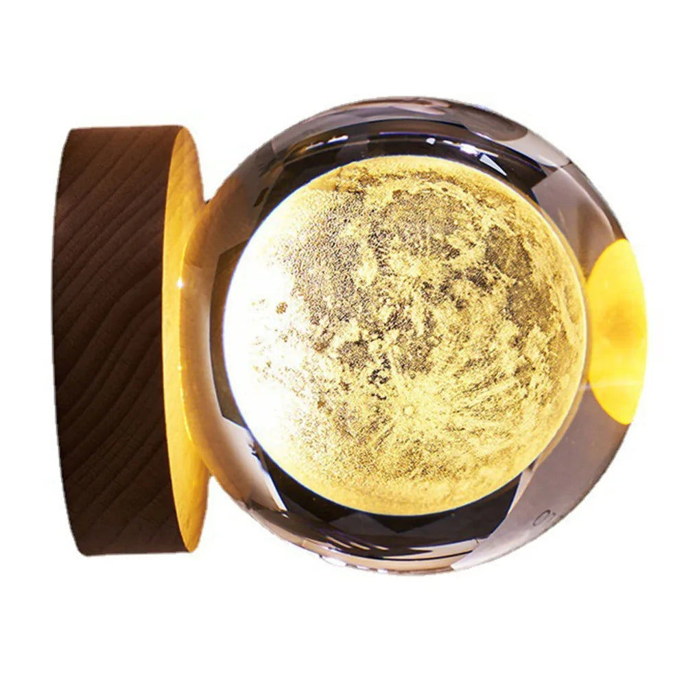 Moon Crystal Ball Night Light – 3D Engraved USB LED Lamp