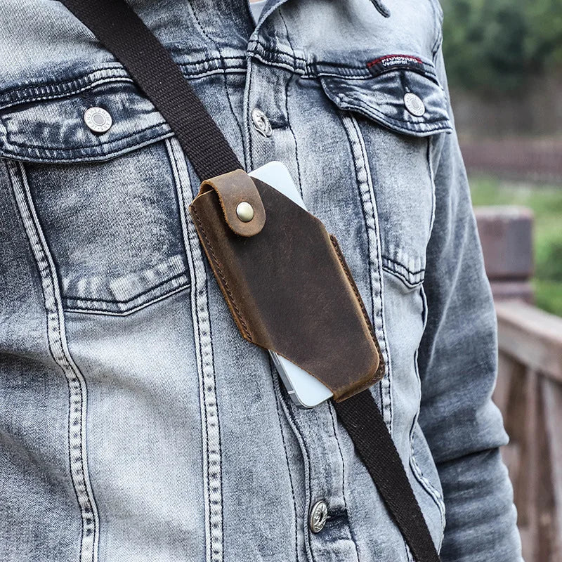 PU Leather Phone Belt Holster | Magnetic Clip Waist Bag 6.1"