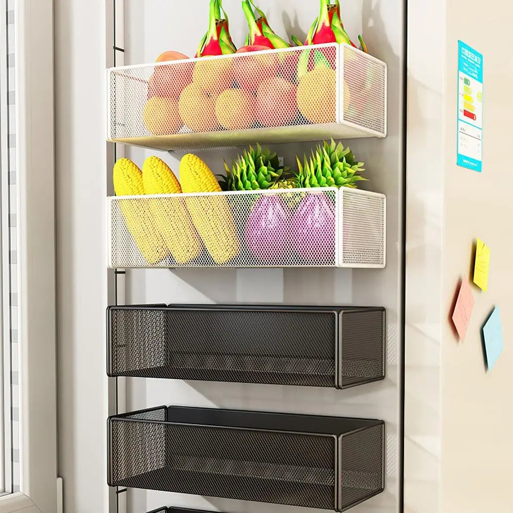 Magnetic Metal Wire Basket Organizer for Fridge & Pegboard