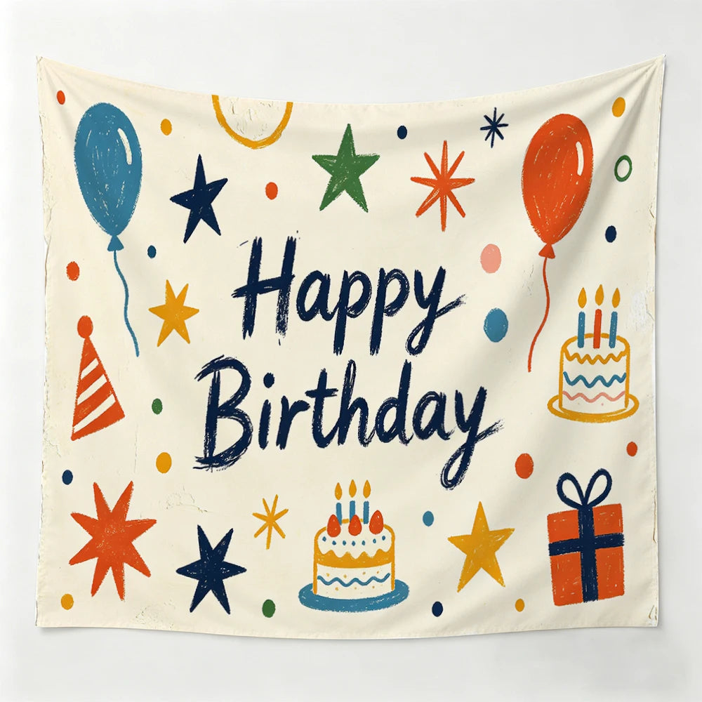 Golden Tulip Pearl Birthday Party Backdrop Hanging Cloth