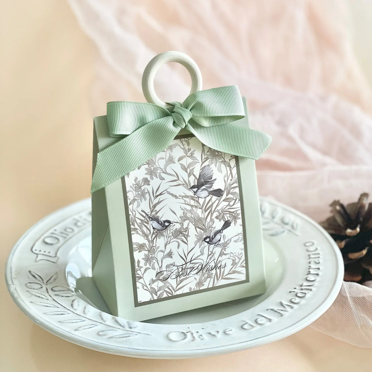 Floral Birds Forest Wedding Candy Gift Box | DIY Kraft Paper