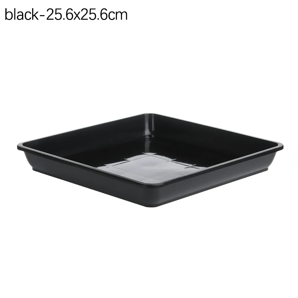 Square Plant Saucer Drip Tray – BPA-Free, 6 Sizes Indoor/Outdoor