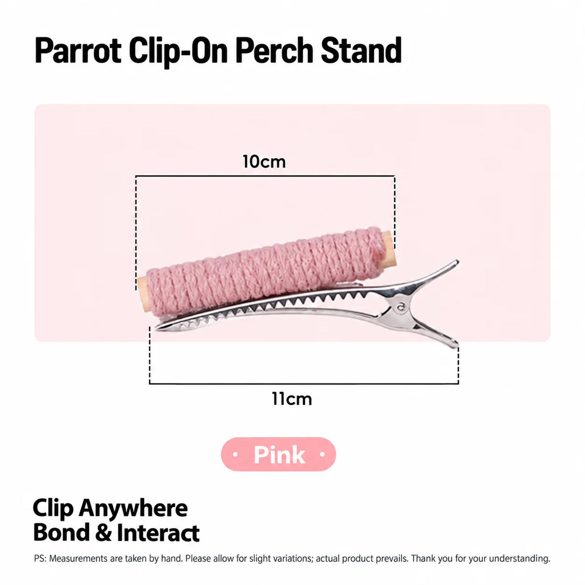 Clip-On Cotton Rope Parrot Perch Stand & Bird Grinding Toy