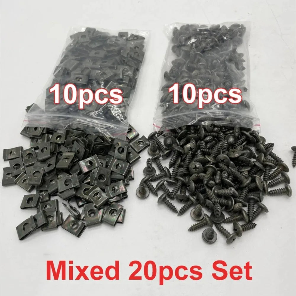 U-Shape Self-Tapping Screws 100pcs – Zinc Plated Car Fastener