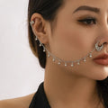 Pearl Butterfly Tassel Earrings & Nose Clip | Punk Style