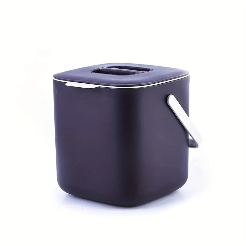 Portable Trash Can with Lid & Drain Basket | Dry Wet Waste