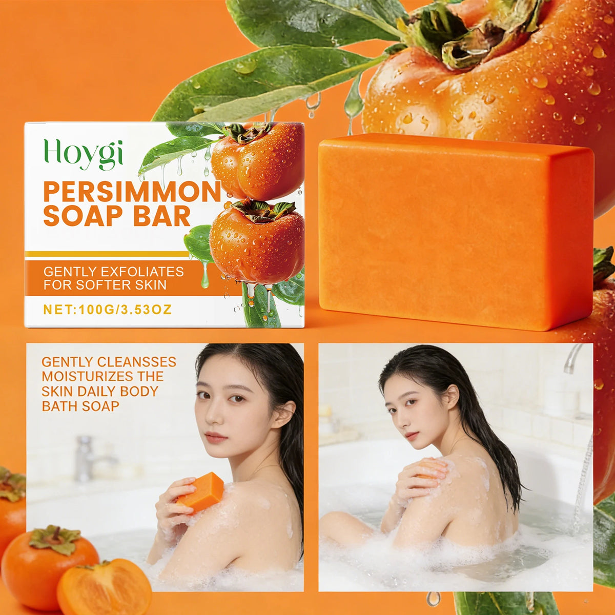 Hoygi Persimmon Soap Bar – Moisturizing & Cleansing 100g