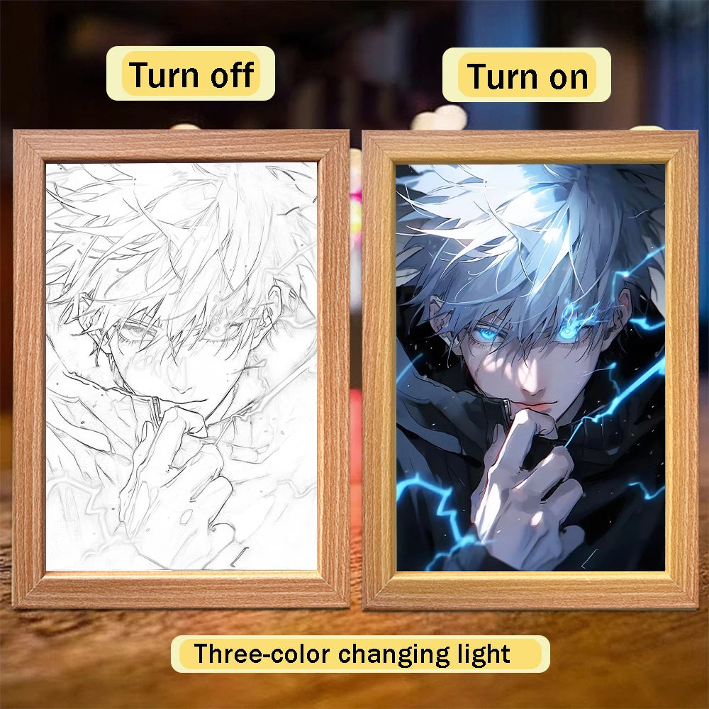 Satoru Gojo LED Light Frame – Jujutsu Kaisen Anime Decor