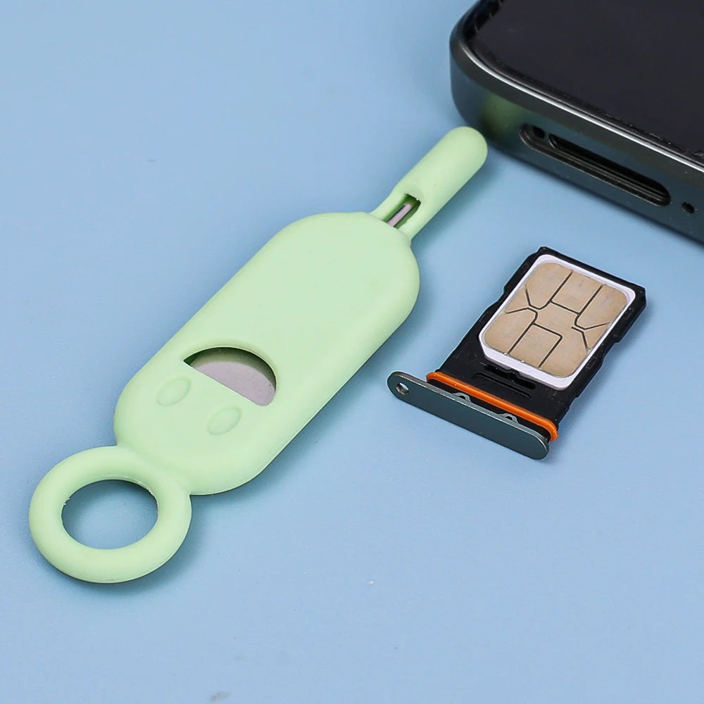 SIM Card Ejector Tool & Card Holder Keychain – 1/5 Pack