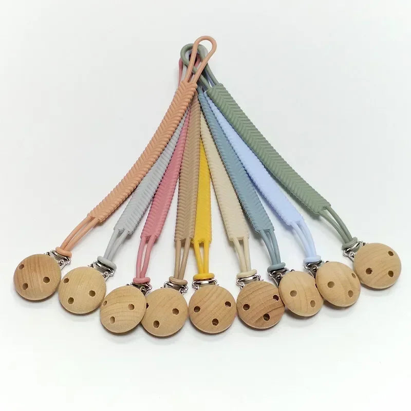 Baby Silicone Pacifier Clip Chain & Teether – BPA Free Rainbow