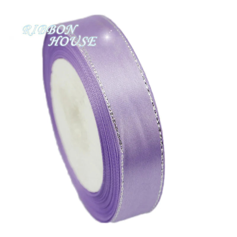 White Silver Edge Satin Ribbon 25 Yards – Gift & Craft