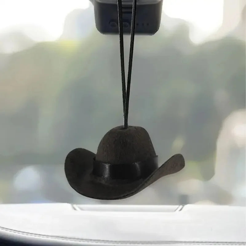 Cowboy Hat Car Pendant – Western Rearview Mirror Decor