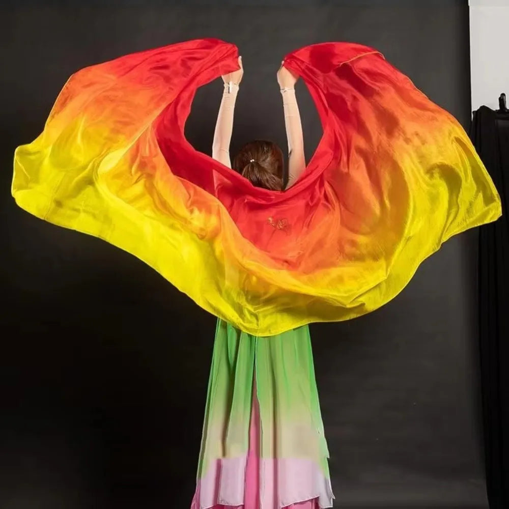 Gradient Belly Dance Veil Shawl 250x120cm – Polyester Flow