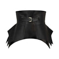 Women's Elastic Faux Leather Wide Corset Waist Belt Cummerbund