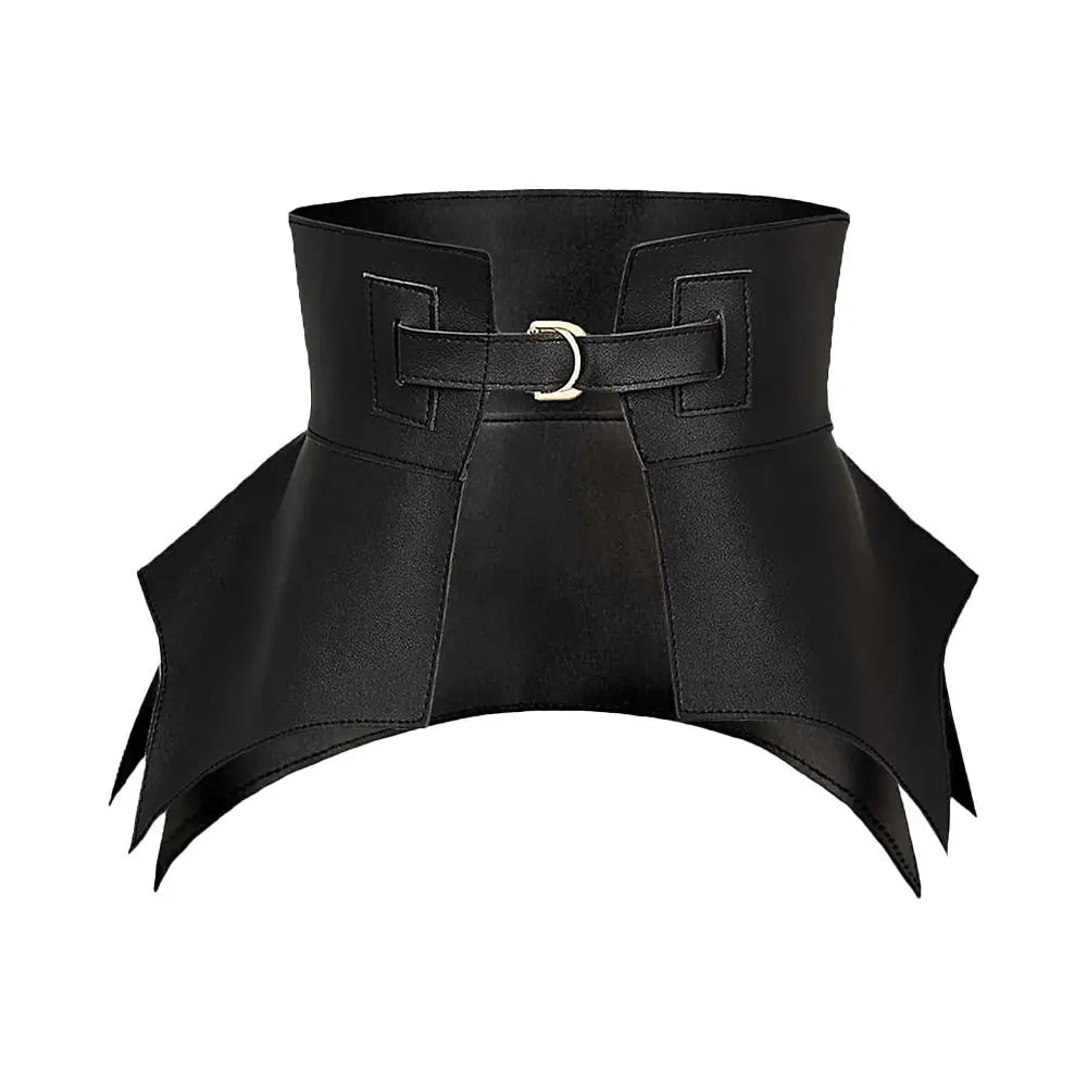 Women's Elastic Faux Leather Wide Corset Waist Belt Cummerbund