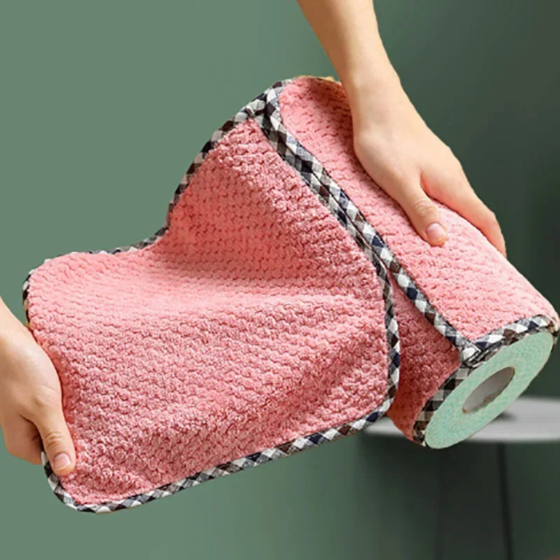 Double-Sided Coral Fleece Microfiber Cleaning Cloth 25x25cm
