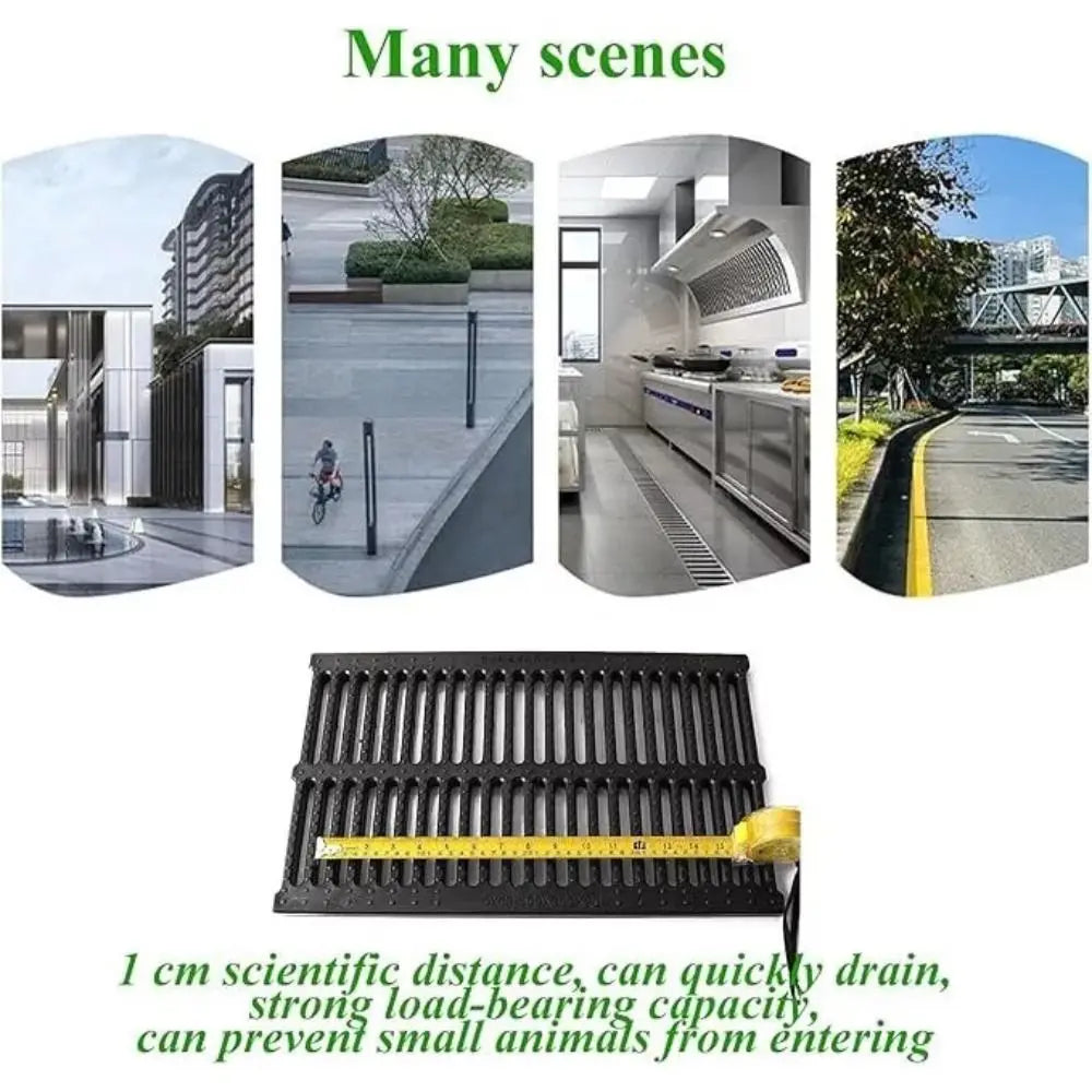High-Strength Resin Trench Cover – Black Plastic Drain Grate
