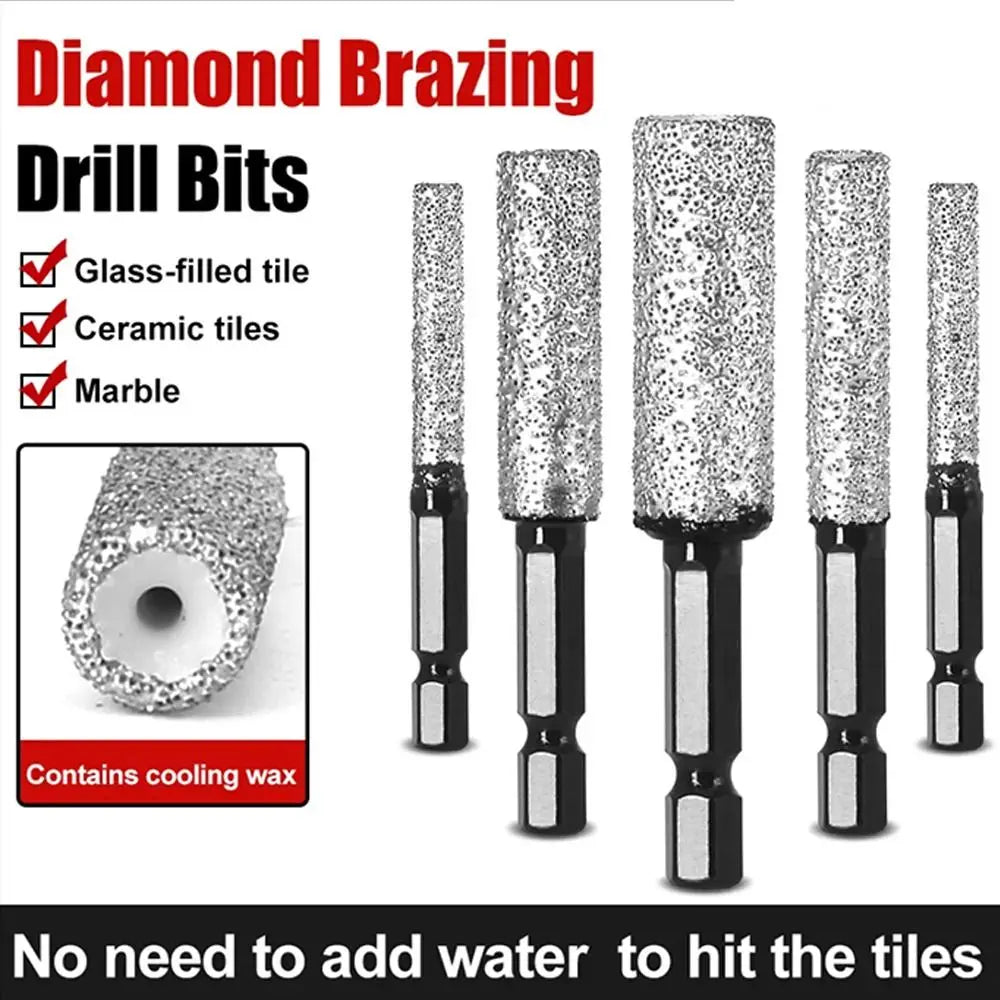 Diamond Drill Bits 6–12mm Hex Shank – Ceramic & Tile Hole Saw