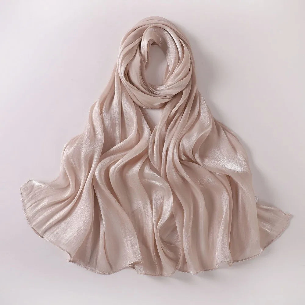 Women's Solid Chiffon Hijab Long Scarf Shawl – Sheer & Soft