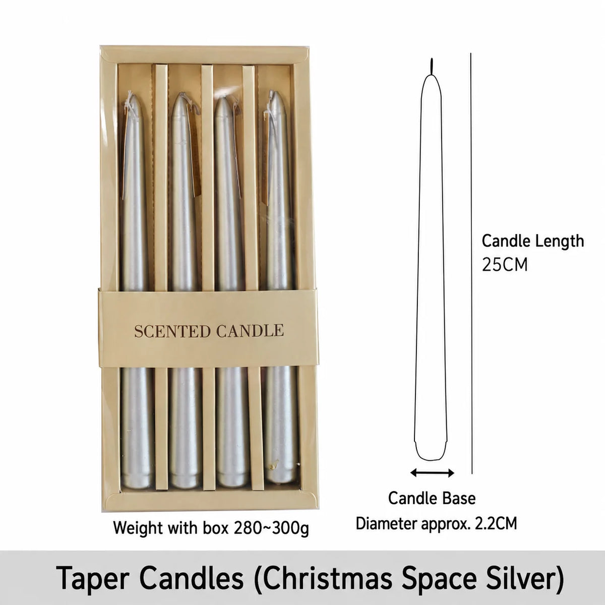 Handcrafted Scented Taper Candles 4-Pack | Holiday & Home Décor